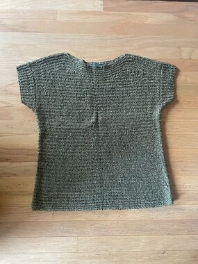 Lauren Ralph Lauren olive green knitted short sleeve sweater top women’s XL